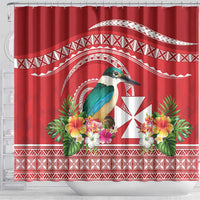 Wallis et Futuna Kingfisher Shower Curtain Polynesian Tropical Flowers LT9 - Polynesian Pride