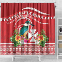 Wallis et Futuna Kingfisher Shower Curtain Polynesian Tropical Flowers LT9 - Polynesian Pride