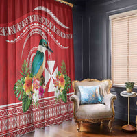Wallis et Futuna Kingfisher Window Curtain Polynesian Tropical Flowers LT9 - Polynesian Pride