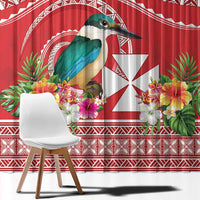 Wallis et Futuna Kingfisher Window Curtain Polynesian Tropical Flowers LT9 - Polynesian Pride