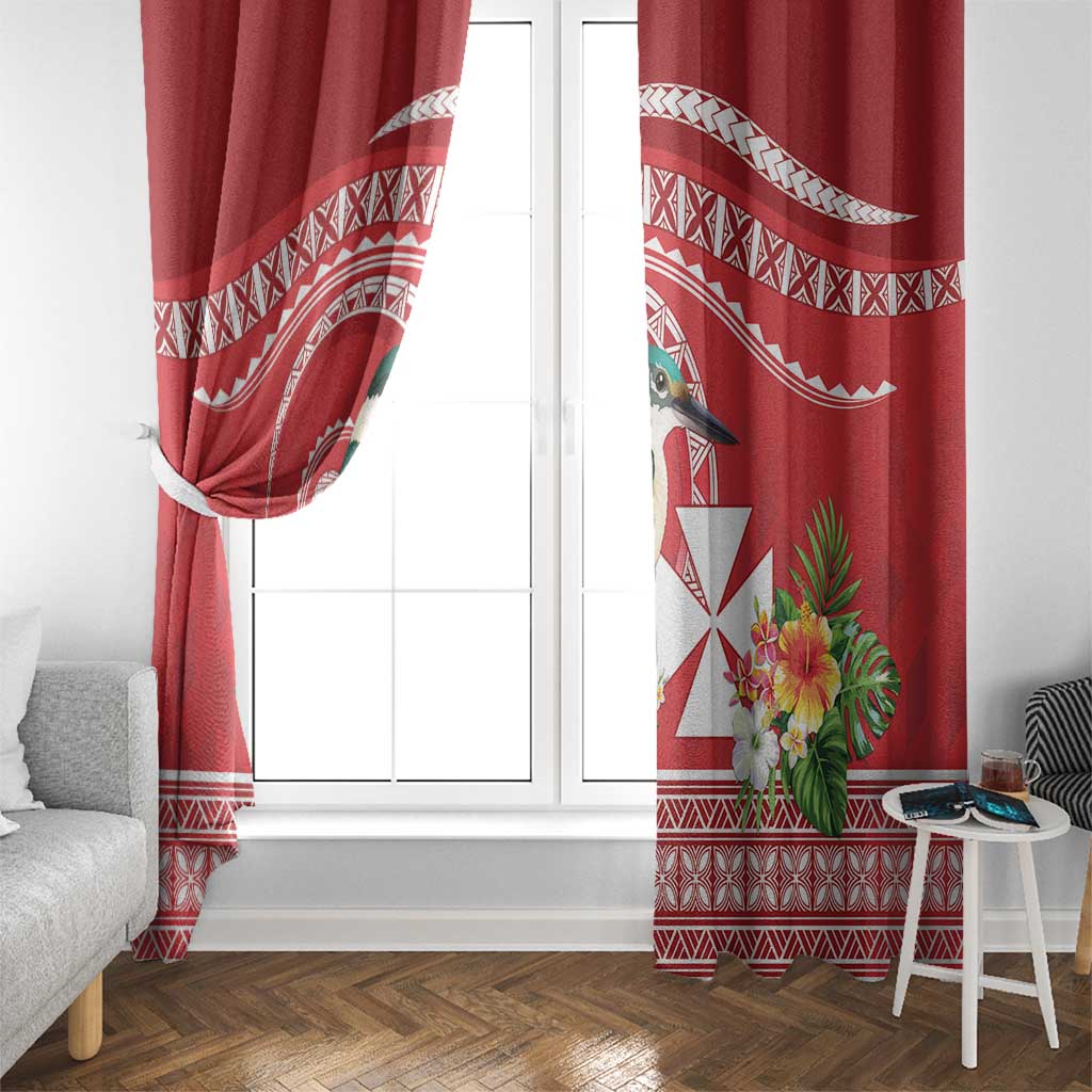 Wallis et Futuna Kingfisher Window Curtain Polynesian Tropical Flowers LT9 - Polynesian Pride
