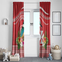 Wallis et Futuna Kingfisher Window Curtain Polynesian Tropical Flowers LT9 - Polynesian Pride