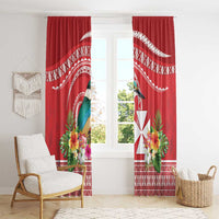 Wallis et Futuna Kingfisher Window Curtain Polynesian Tropical Flowers LT9 - Polynesian Pride