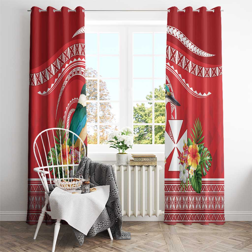 Wallis et Futuna Kingfisher Window Curtain Polynesian Tropical Flowers LT9 - Polynesian Pride