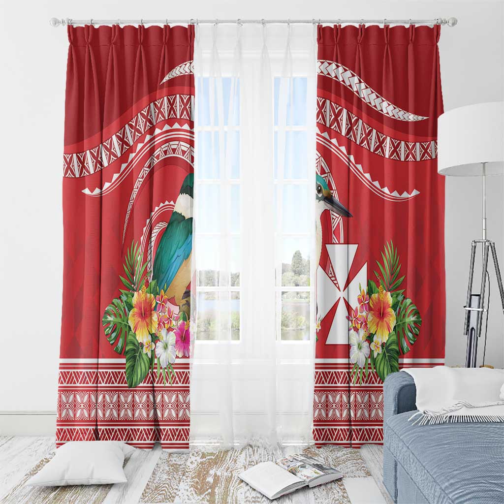 Wallis et Futuna Kingfisher Window Curtain Polynesian Tropical Flowers LT9 - Polynesian Pride