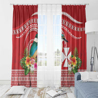 Wallis et Futuna Kingfisher Window Curtain Polynesian Tropical Flowers LT9 - Polynesian Pride