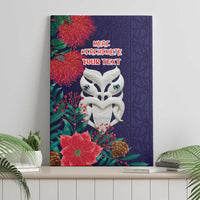 Maori Wheku Meri Kirihimete Personalised Canvas Wall Art All Blue Indigenous Maori Motif LT9 - Polynesian Pride
