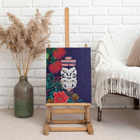Maori Wheku Meri Kirihimete Personalised Canvas Wall Art All Blue Indigenous Maori Motif LT9 - Polynesian Pride