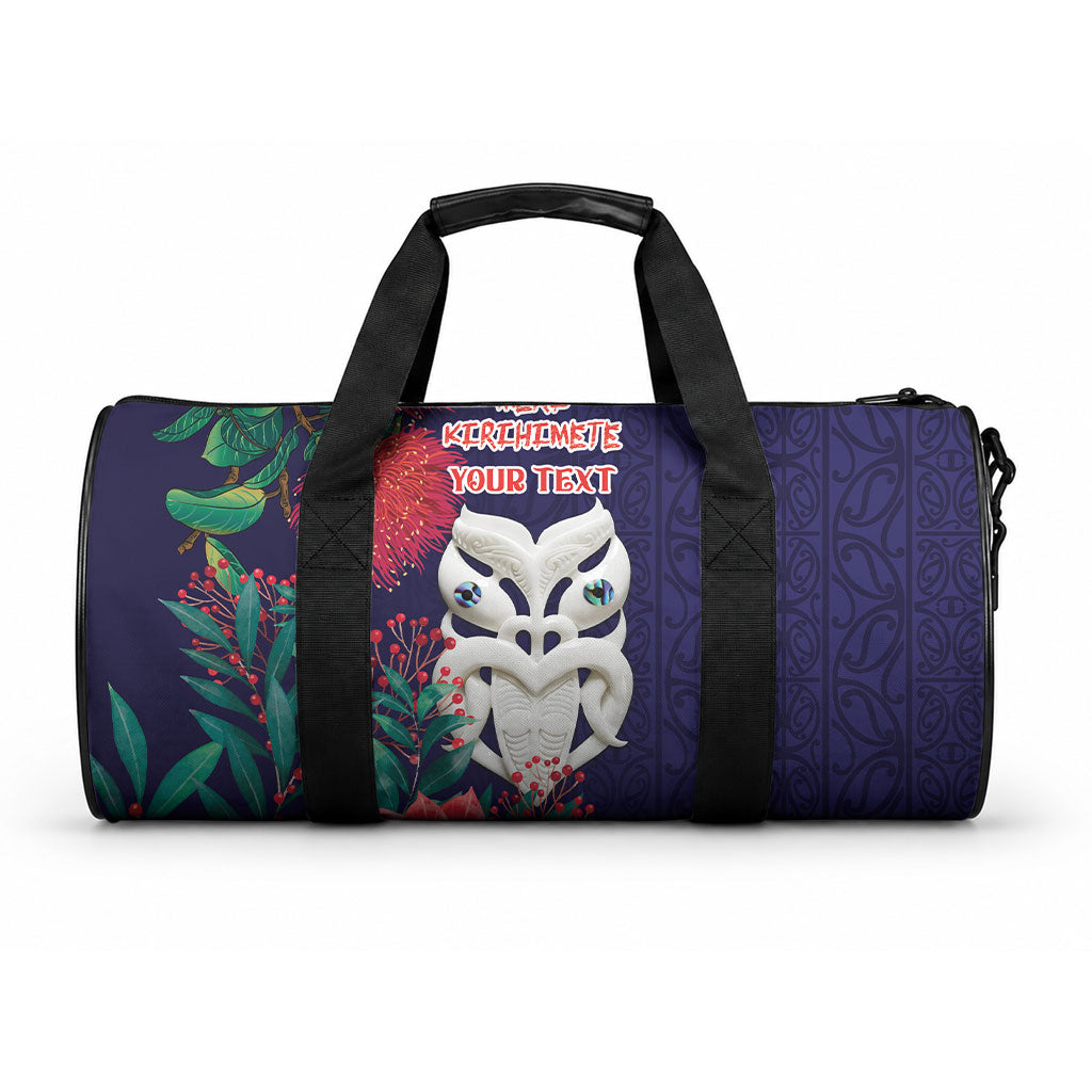 Maori Wheku Meri Kirihimete Personalised Duffle Bag All Blue Indigenous Maori Motif LT9 One size Blue - Polynesian Pride