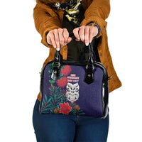 Maori Wheku Meri Kirihimete Personalised Shoulder Handbag All Blue Indigenous Maori Motif LT9 One Size Blue - Polynesian Pride