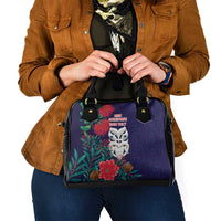 Maori Wheku Meri Kirihimete Personalised Shoulder Handbag All Blue Indigenous Maori Motif LT9 - Polynesian Pride