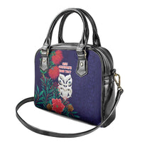 Maori Wheku Meri Kirihimete Personalised Shoulder Handbag All Blue Indigenous Maori Motif LT9 - Polynesian Pride