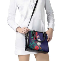 Maori Wheku Meri Kirihimete Personalised Shoulder Handbag All Blue Indigenous Maori Motif LT9 - Polynesian Pride