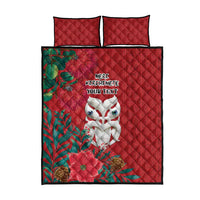 Maori Wheku Meri Kirihimete Personalised Quilt Bed Set All Red Indigenous Maori Motif LT9 - Polynesian Pride
