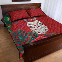 Maori Wheku Meri Kirihimete Personalised Quilt Bed Set All Red Indigenous Maori Motif LT9 - Polynesian Pride