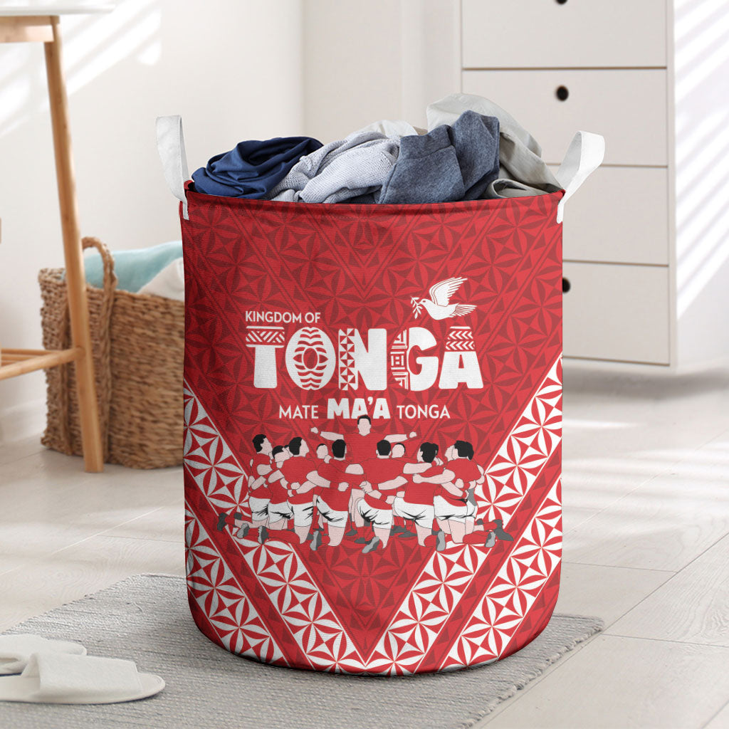 Mate Ma'a Tonga Laundry Basket Tongan Sipi Tau Ngatu Inspired Red LT9 Red - Polynesian Pride