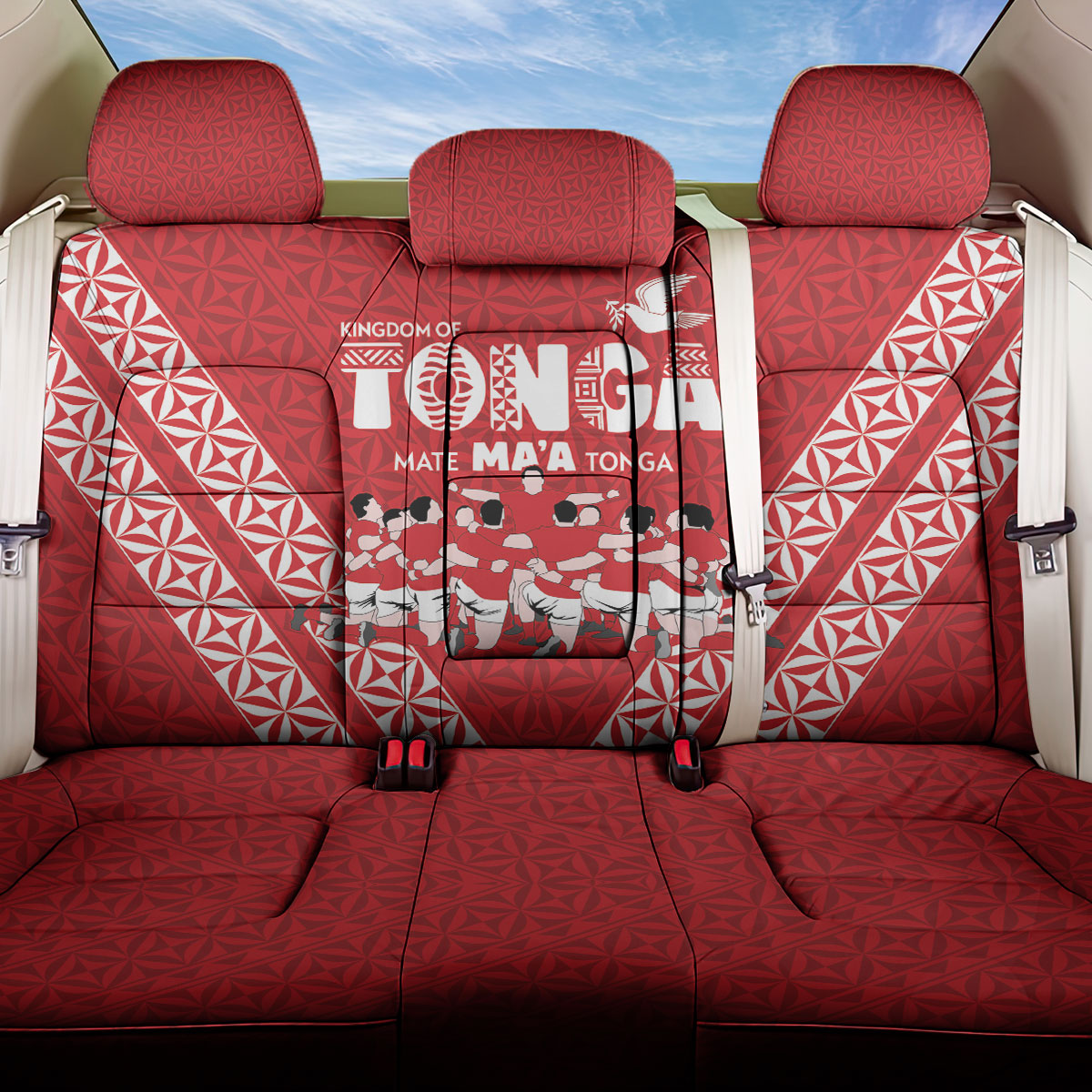 Mate Ma'a Tonga Back Car Seat Cover Tongan Sipi Tau Ngatu Inspired Red LT9 One Size Red - Polynesian Pride