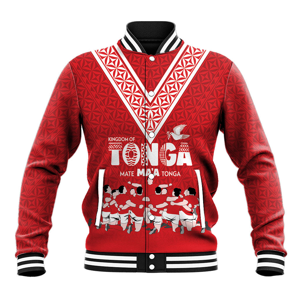 Mate Ma'a Tonga Custom Baseball Jacket Tongan Sipi Tau Ngatu Inspired Red LT9 Unisex Red - Polynesian Pride