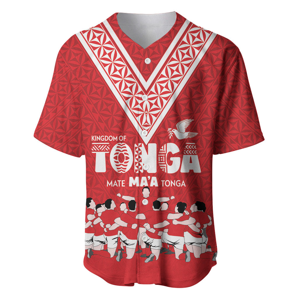 Mate Ma'a Tonga Custom Baseball Jersey Tongan Sipi Tau Ngatu Inspired Red LT9 Red - Polynesian Pride