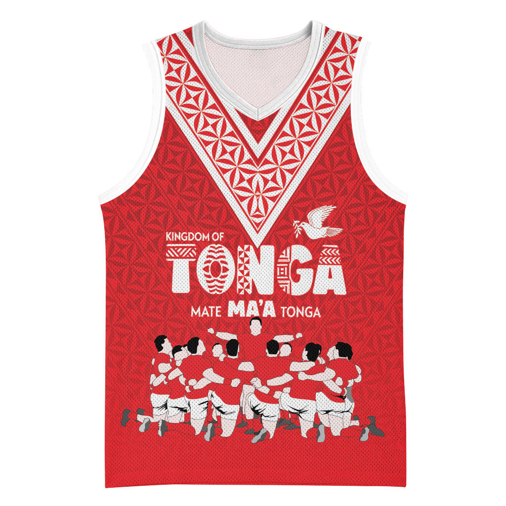 Mate Ma'a Tonga Custom Basketball Jersey Tongan Sipi Tau Ngatu Inspired Red LT9 Unisex Red - Polynesian Pride