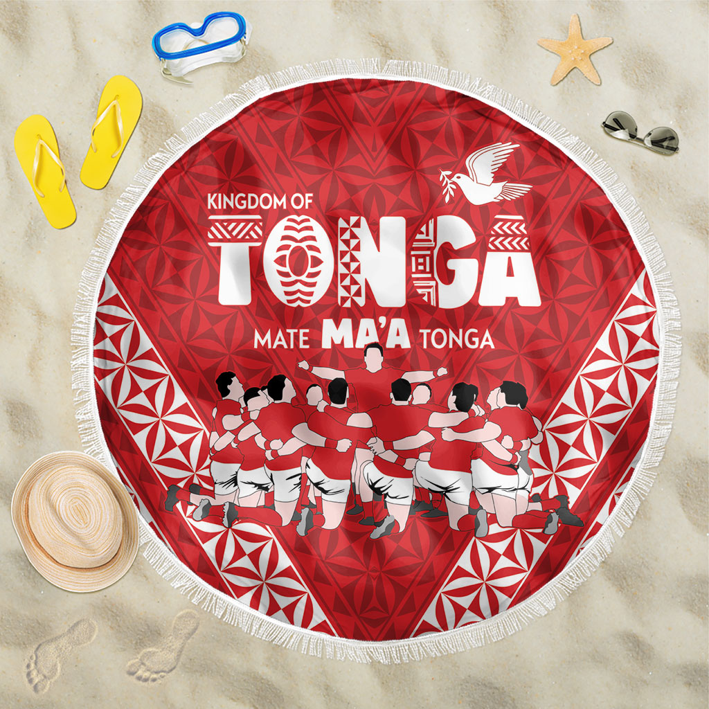 Mate Ma'a Tonga Beach Blanket Tongan Sipi Tau Ngatu Inspired Red LT9 One Size 150cm Red - Polynesian Pride