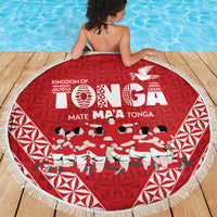 Mate Ma'a Tonga Beach Blanket Tongan Sipi Tau Ngatu Inspired Red LT9 - Polynesian Pride