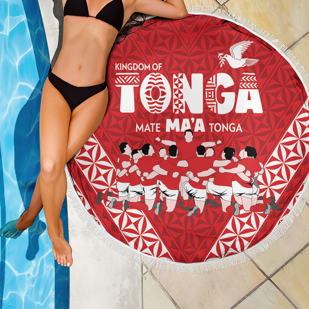 Mate Ma'a Tonga Beach Blanket Tongan Sipi Tau Ngatu Inspired Red LT9 - Polynesian Pride