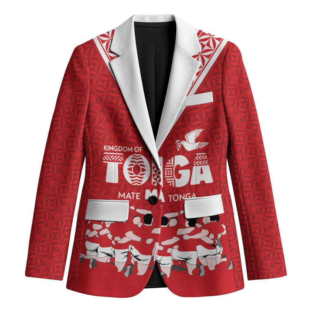 Mate Ma'a Tonga Custom Blazer Tongan Sipi Tau Ngatu Inspired Red LT9 Unisex Red - Polynesian Pride