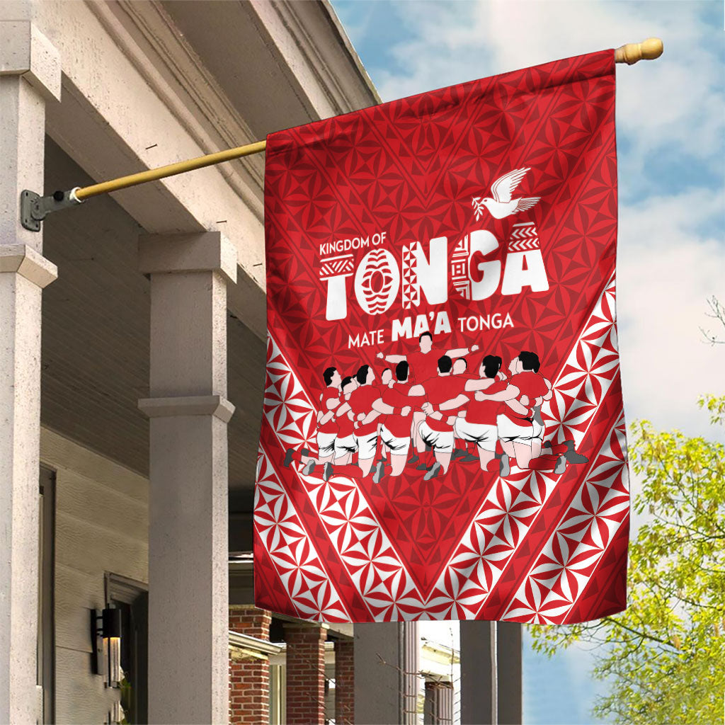 Mate Ma'a Tonga Garden Flag Tongan Sipi Tau Ngatu Inspired Red LT9 House Flag Red - Polynesian Pride