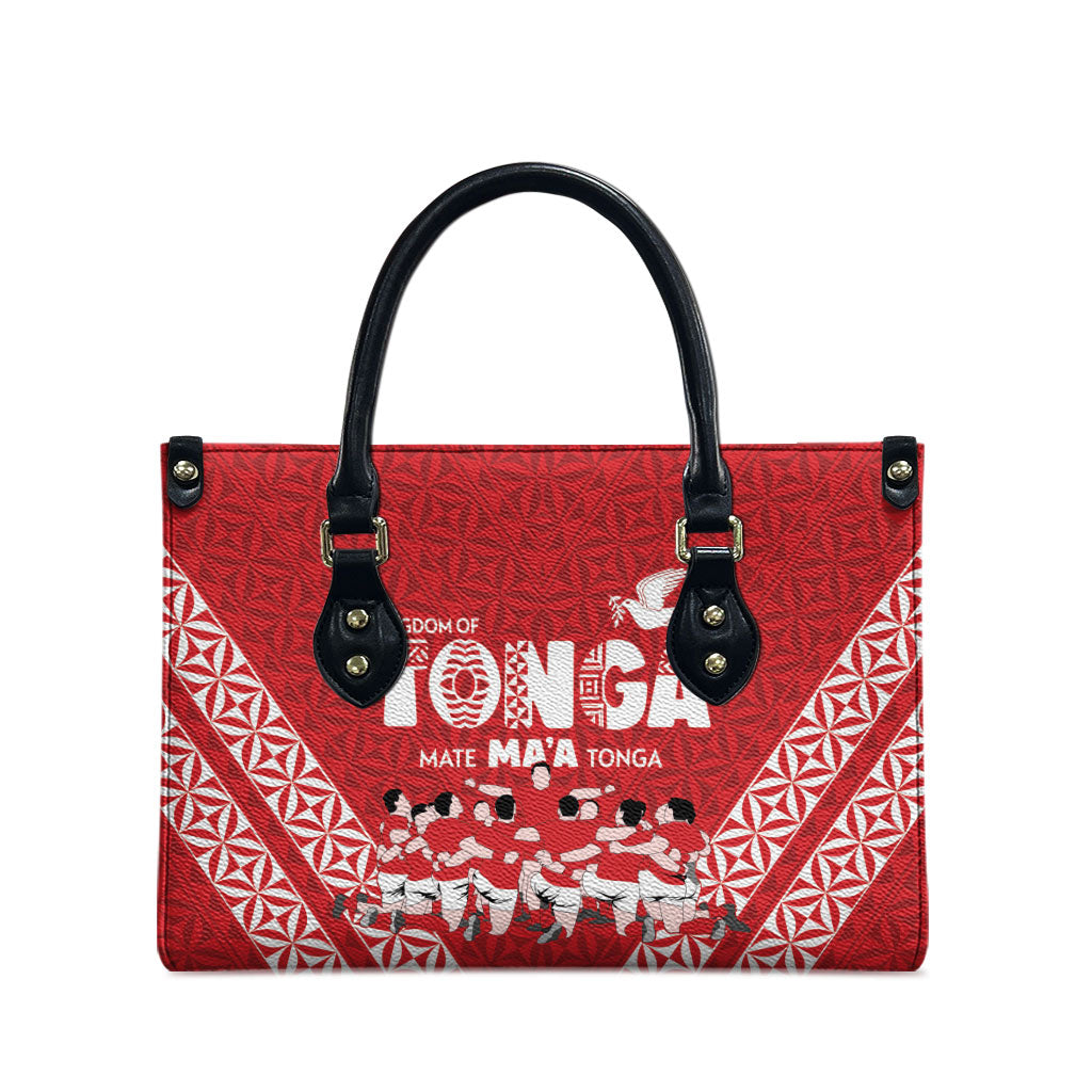 Mate Ma'a Tonga Leather Bag Tongan Sipi Tau Ngatu Inspired Red LT9 - Polynesian Pride