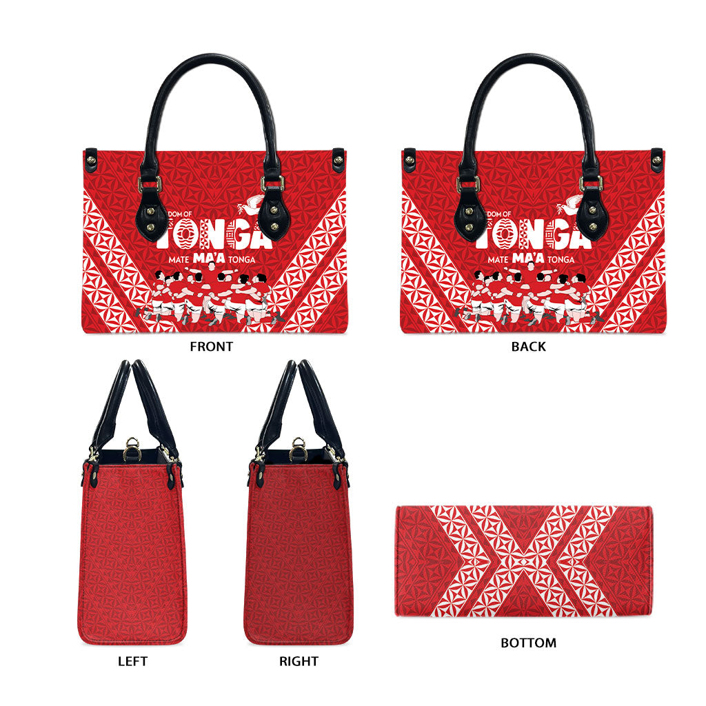 Mate Ma'a Tonga Leather Bag Tongan Sipi Tau Ngatu Inspired Red LT9 - Polynesian Pride