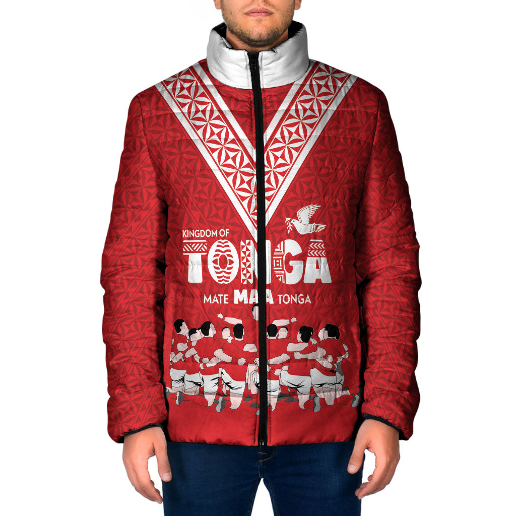 Mate Ma'a Tonga Custom Padded Jacket Tongan Sipi Tau Ngatu Inspired Red LT9 Men Red - Polynesian Pride