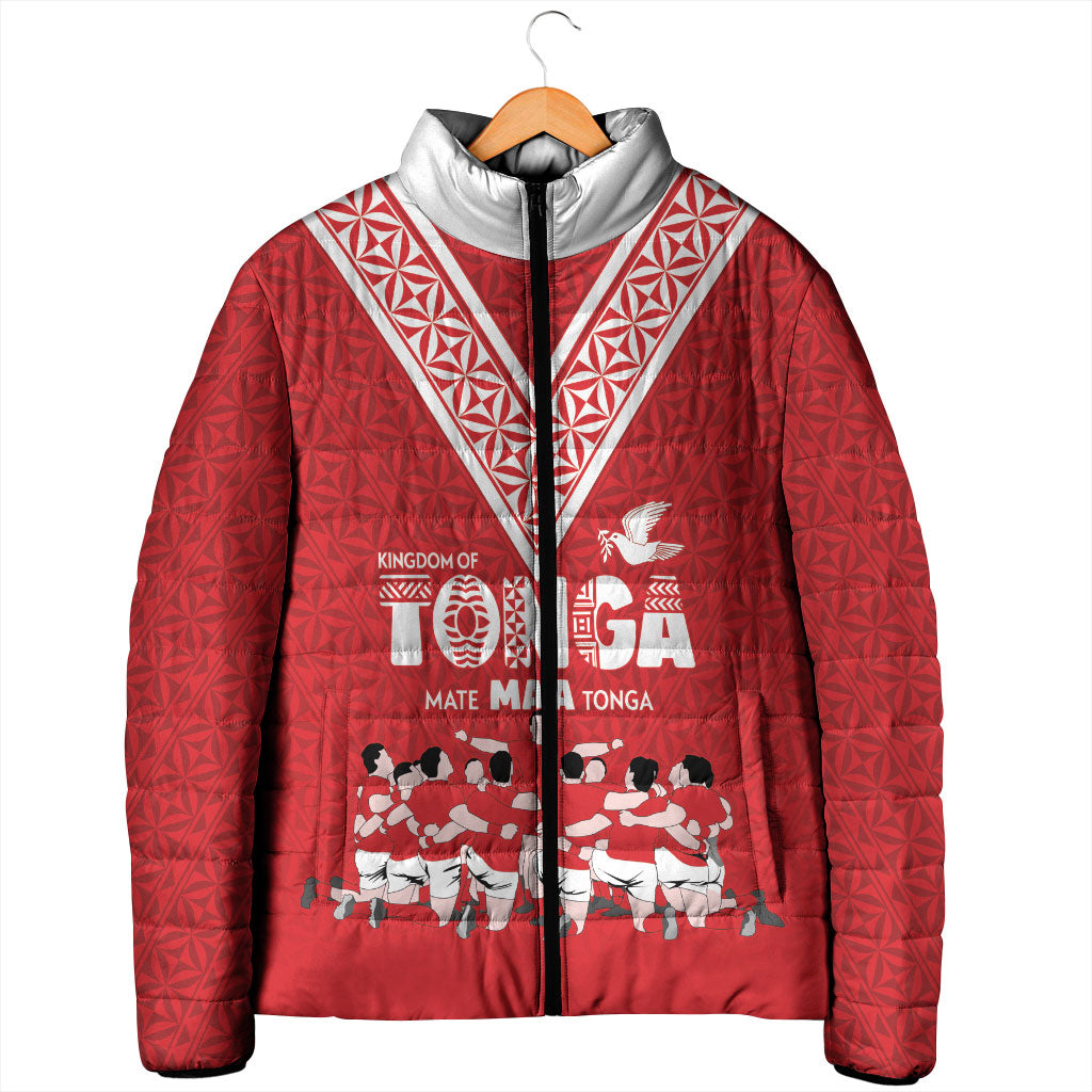 Mate Ma'a Tonga Custom Padded Jacket Tongan Sipi Tau Ngatu Inspired Red LT9 - Polynesian Pride