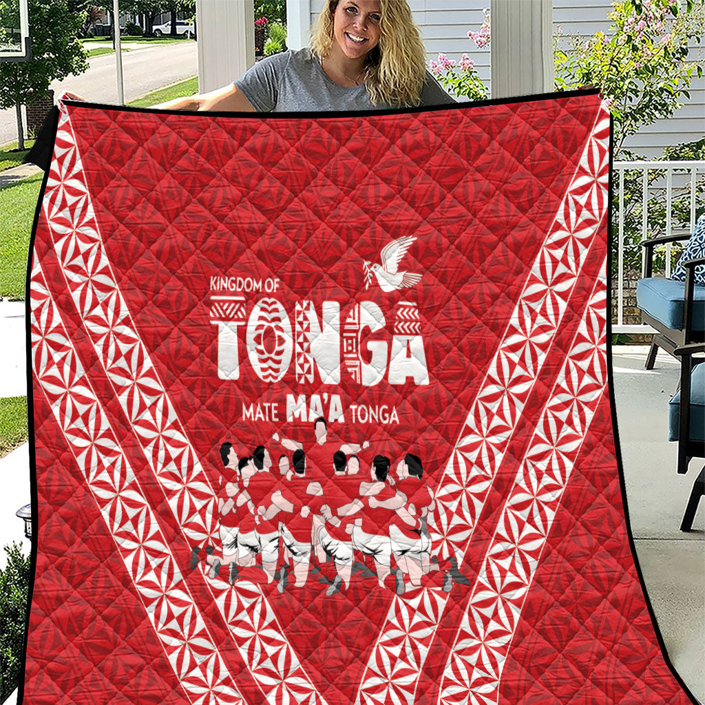 Mate Ma'a Tonga Quilt Tongan Sipi Tau Ngatu Inspired Red LT9 Red - Polynesian Pride