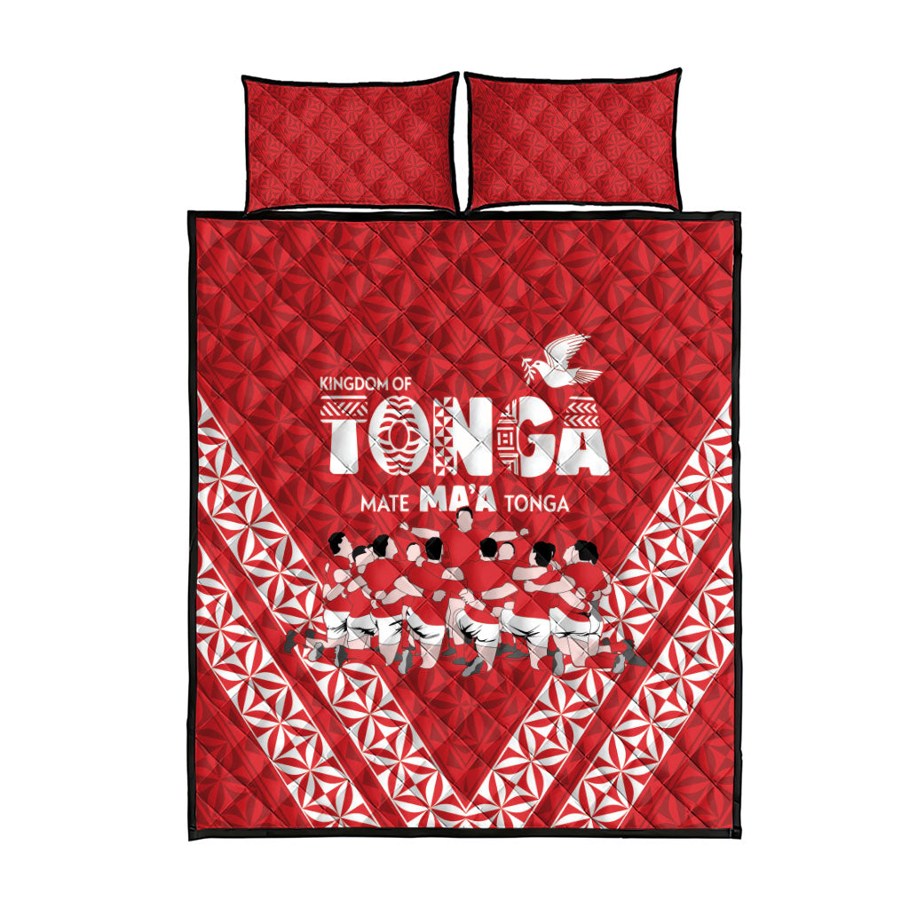 Mate Ma'a Tonga Quilt Bed Set Tongan Sipi Tau Ngatu Inspired Red LT9 - Polynesian Pride