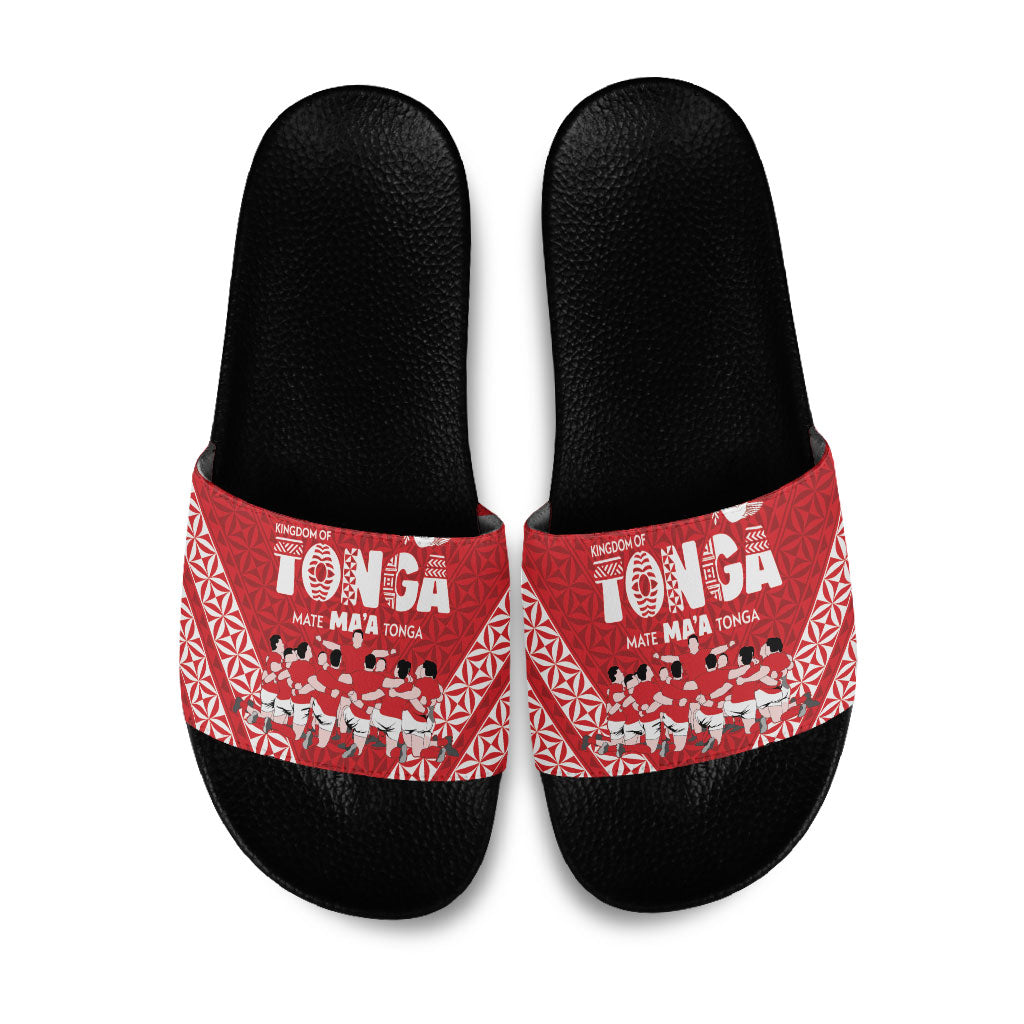 Mate Ma'a Tonga Slide Sandals Tongan Sipi Tau Ngatu Inspired Red LT9 Red - Polynesian Pride