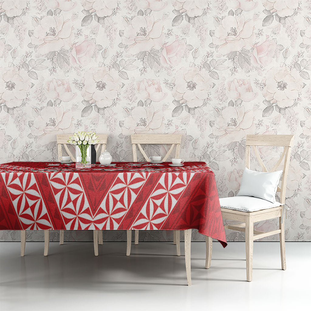 Mate Ma'a Tonga Tablecloth Tongan Sipi Tau Ngatu Inspired Red LT9 - Polynesian Pride