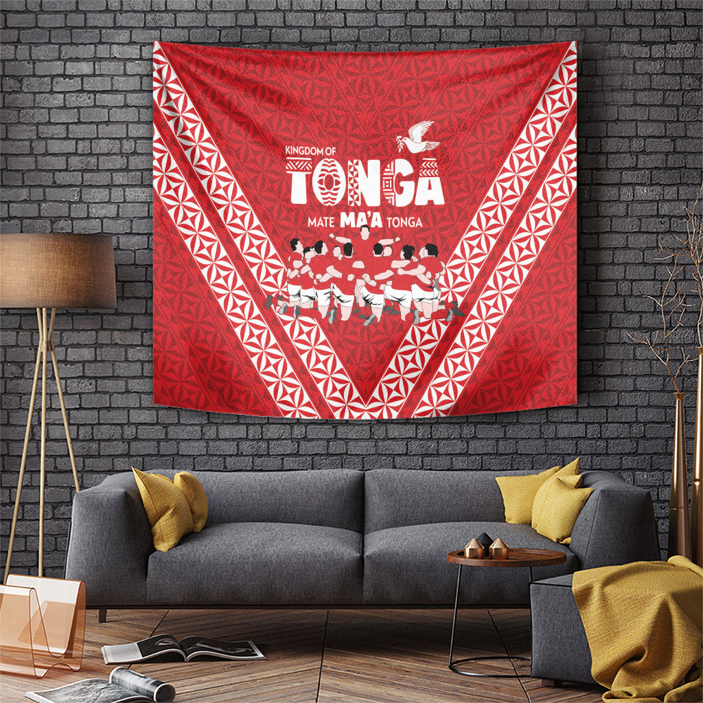 Mate Ma'a Tonga Tapestry Tongan Sipi Tau Ngatu Inspired Red LT9 Red - Polynesian Pride