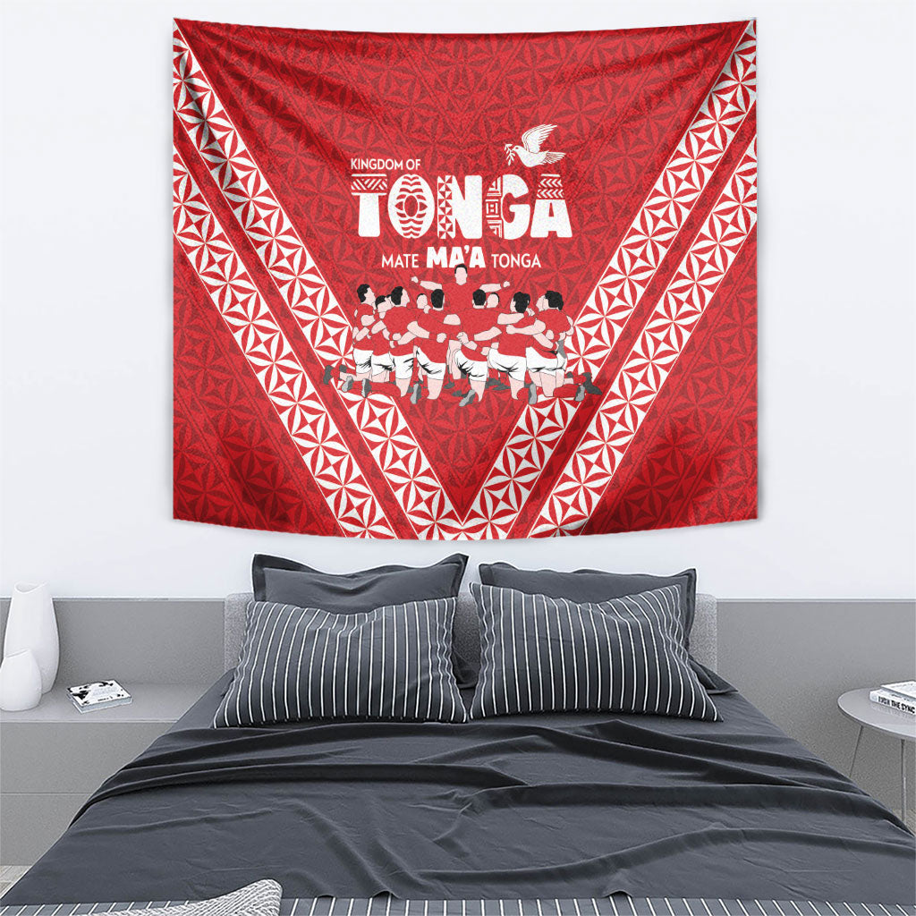 Mate Ma'a Tonga Tapestry Tongan Sipi Tau Ngatu Inspired Red LT9 - Polynesian Pride