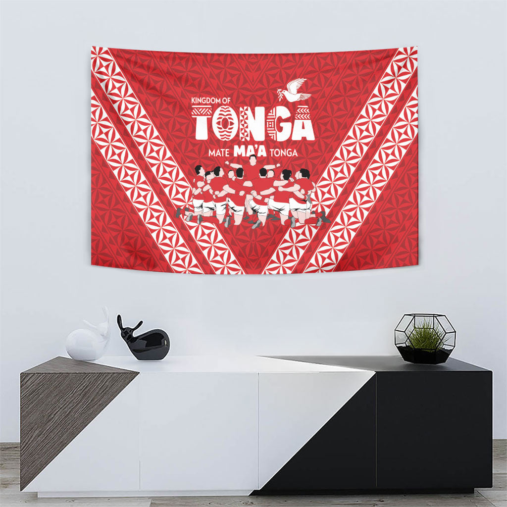 Mate Ma'a Tonga Tapestry Tongan Sipi Tau Ngatu Inspired Red LT9 - Polynesian Pride