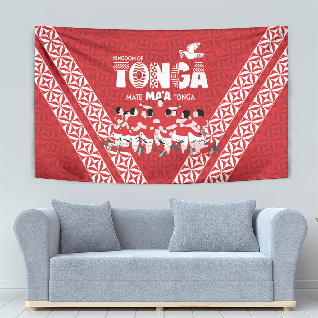 Mate Ma'a Tonga Tapestry Tongan Sipi Tau Ngatu Inspired Red LT9 - Polynesian Pride