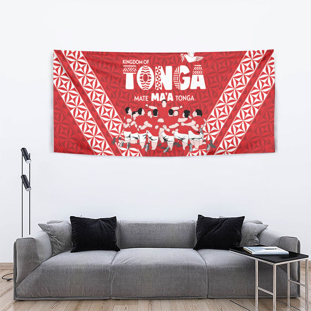 Mate Ma'a Tonga Tapestry Tongan Sipi Tau Ngatu Inspired Red LT9 - Polynesian Pride