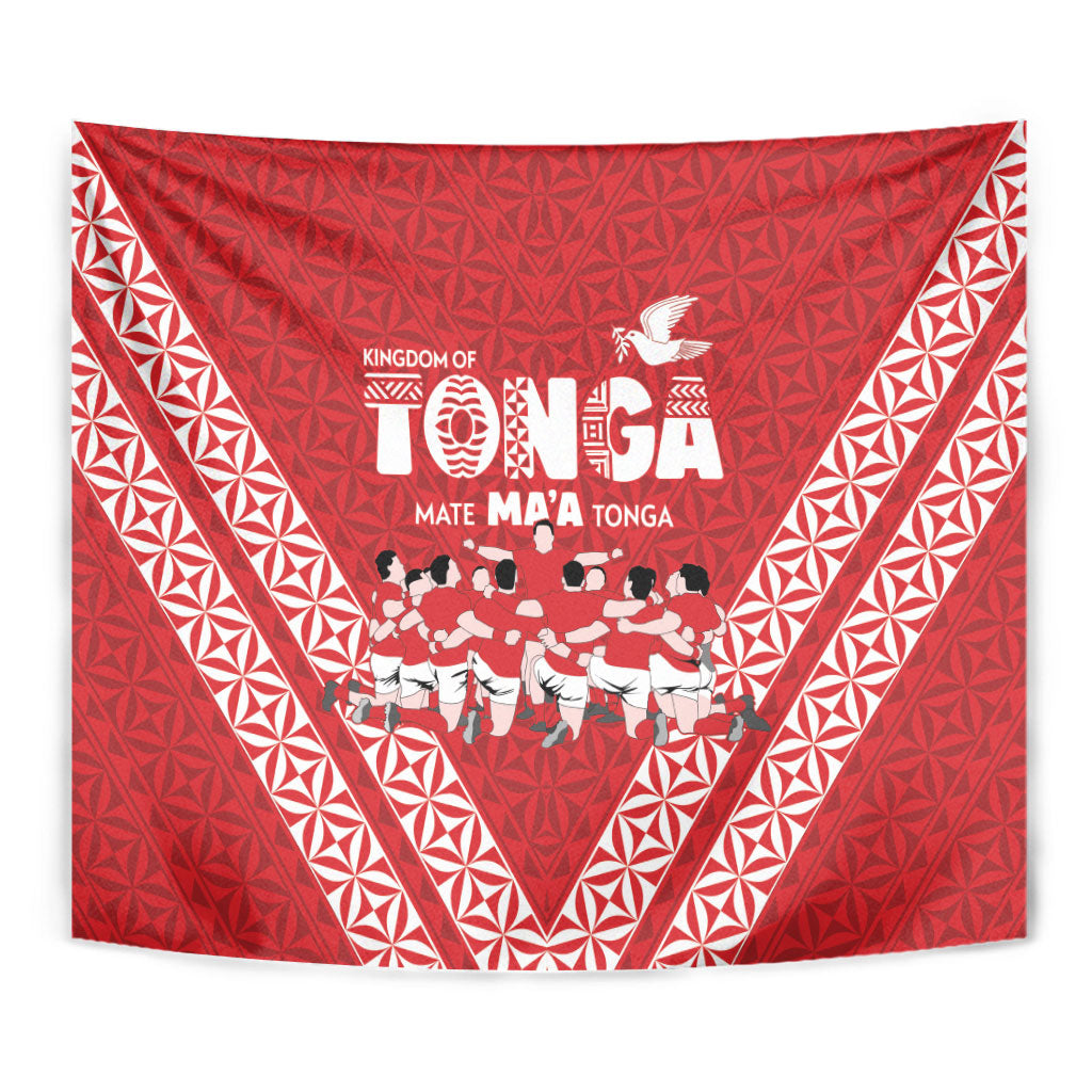 Mate Ma'a Tonga Tapestry Tongan Sipi Tau Ngatu Inspired Red LT9 - Polynesian Pride