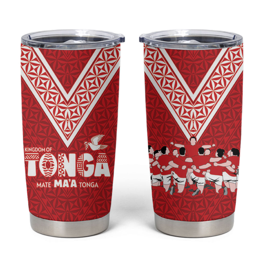 Mate Ma'a Tonga Tumbler Cup Tongan Sipi Tau Ngatu Inspired Red LT9 Red - Polynesian Pride