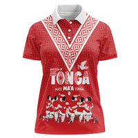 Mate Ma'a Tonga Custom Women Polo Shirt Tongan Sipi Tau Ngatu Inspired Red LT9 Female Red - Polynesian Pride