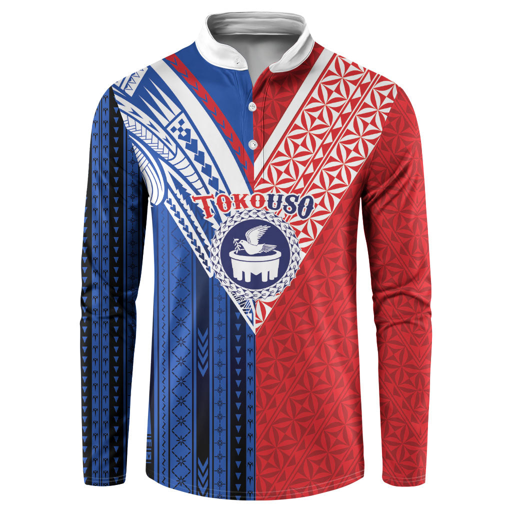 TokoUso Samoa Tonga Personalised Button Sweatshirt Pacific Brotherhood Tribal Pattern LT9 Multicolor - Polynesian Pride