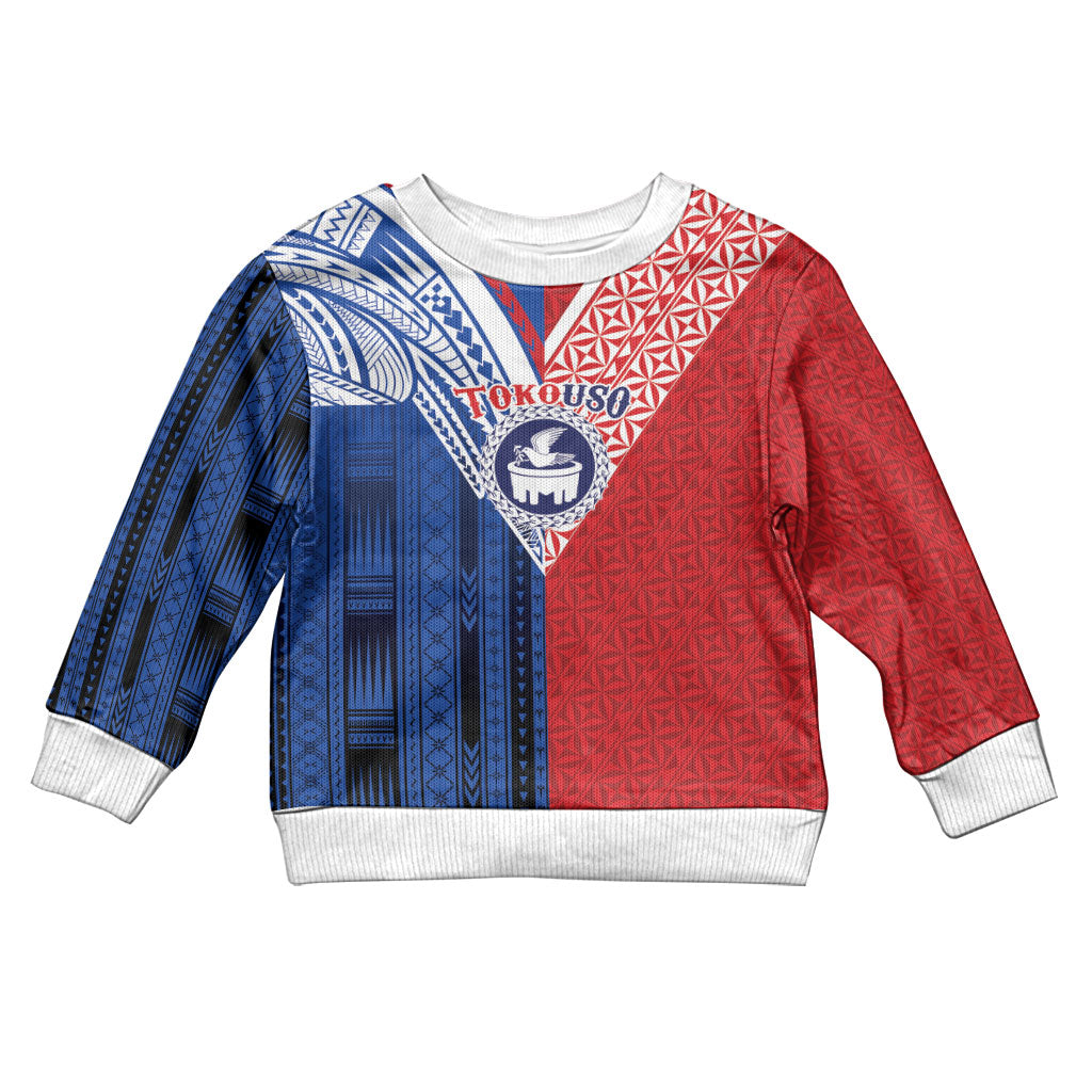 TokoUso Samoa Tonga Personalised Kid Ugly Christmas Sweater Pacific Brotherhood Tribal Pattern LT9 Kid Multicolor - Polynesian Pride