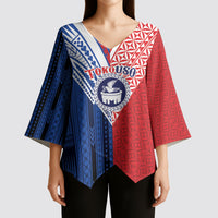 TokoUso Samoa Tonga Personalised Kimono Sleeve Blouse Pacific Brotherhood Tribal Pattern LT9 - Polynesian Pride