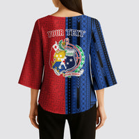 TokoUso Samoa Tonga Personalised Kimono Sleeve Blouse Pacific Brotherhood Tribal Pattern LT9 - Polynesian Pride