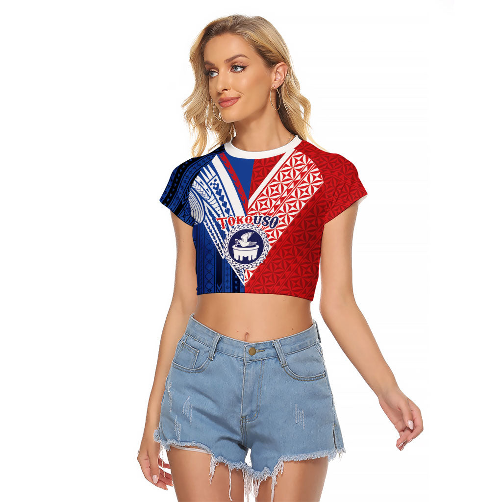 TokoUso Samoa Tonga Personalised Raglan Cropped T Shirt Pacific Brotherhood Tribal Pattern LT9 Female Multicolor - Polynesian Pride